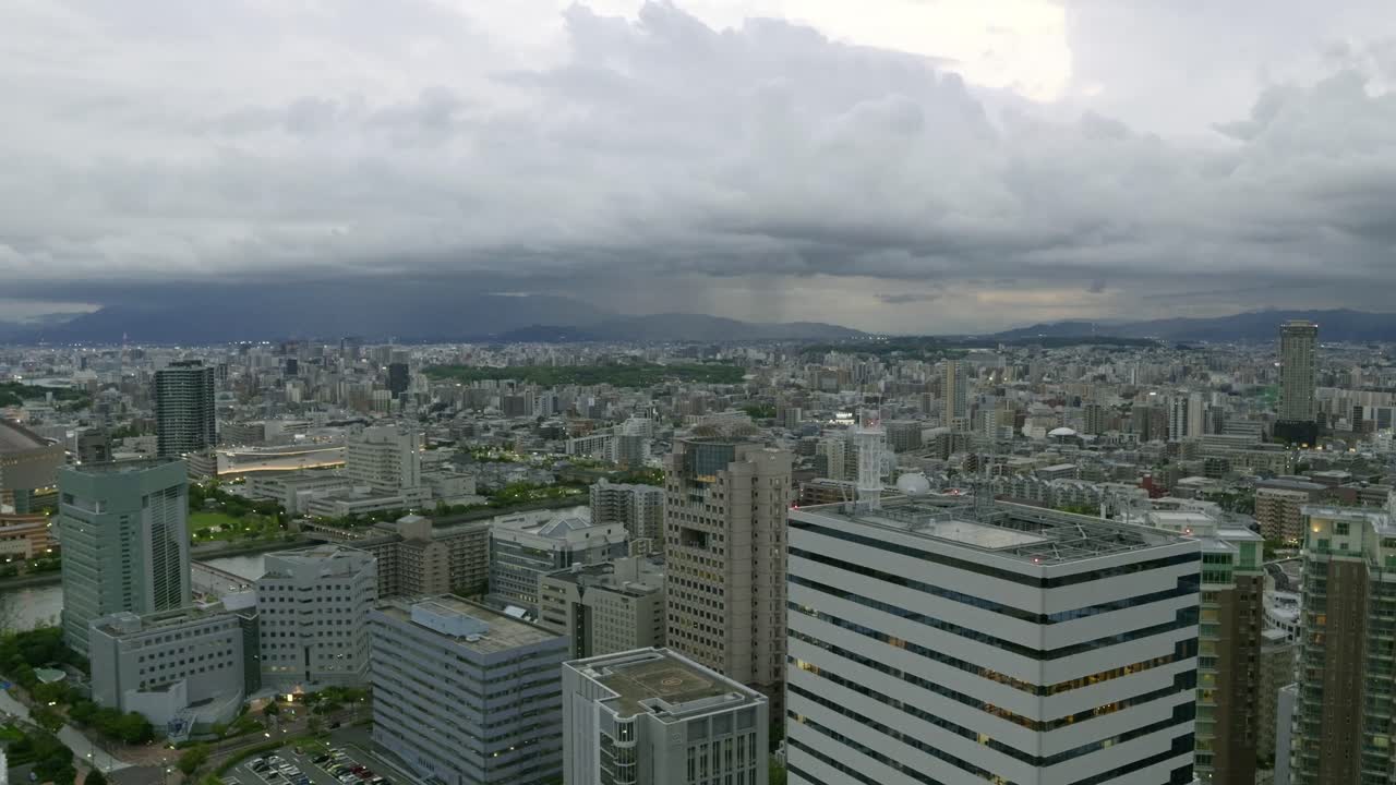 Cityscape with Stormy Clouds