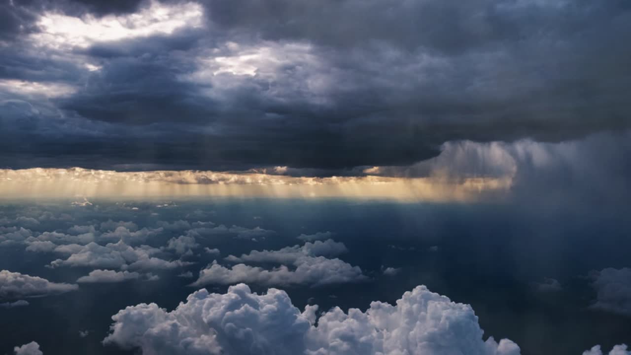 aerial view of Dark stormy clouds forming before the rain