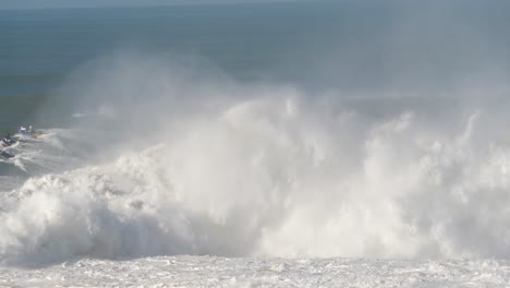 giant waves breaking on the beach