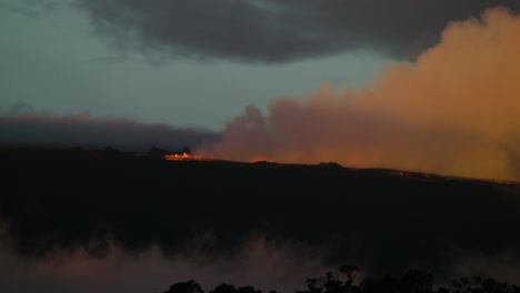 mauna loa erupting on hawaii island on november, 28th 2022