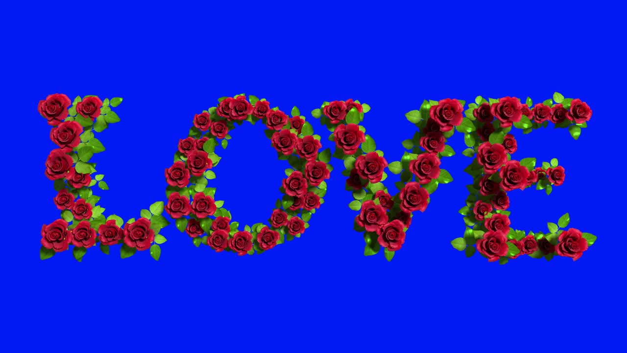 4k에서 분리 알파 채널 마스크와 함께 은 장미에서 자라는 사랑