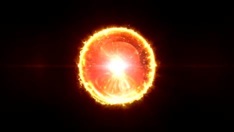 bola de fuego abstractamente ardiente en bucle