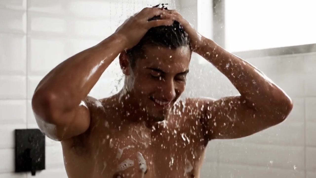 Refreshing Shower Experience: A Series of Moments Capturing the Joy and Serenity of Cleanliness and Water's Embracing Touch on Skin in a Modern Bathroom Setting