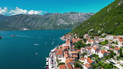 aerial view of a coastal town in montenegro