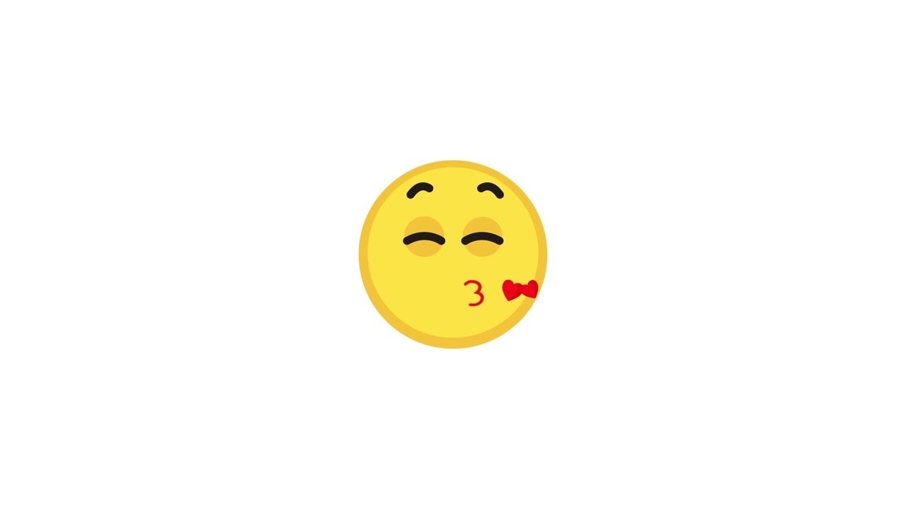 Emoji animata che manda un bacio con un cuore rosso