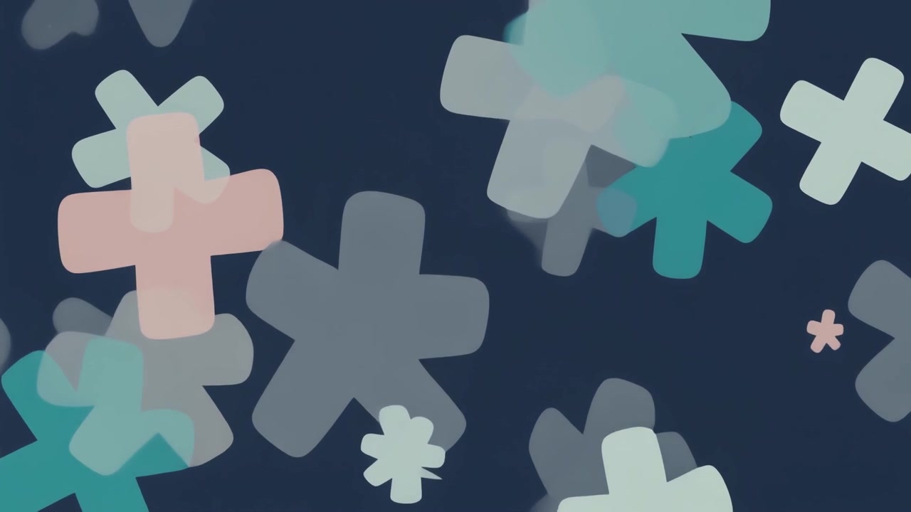 Fundo Abstrato em Movimento com Formas de Asterisco Pastel Flutuantes