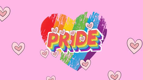 animación de gafas de arco iris sobre un fondo rosa