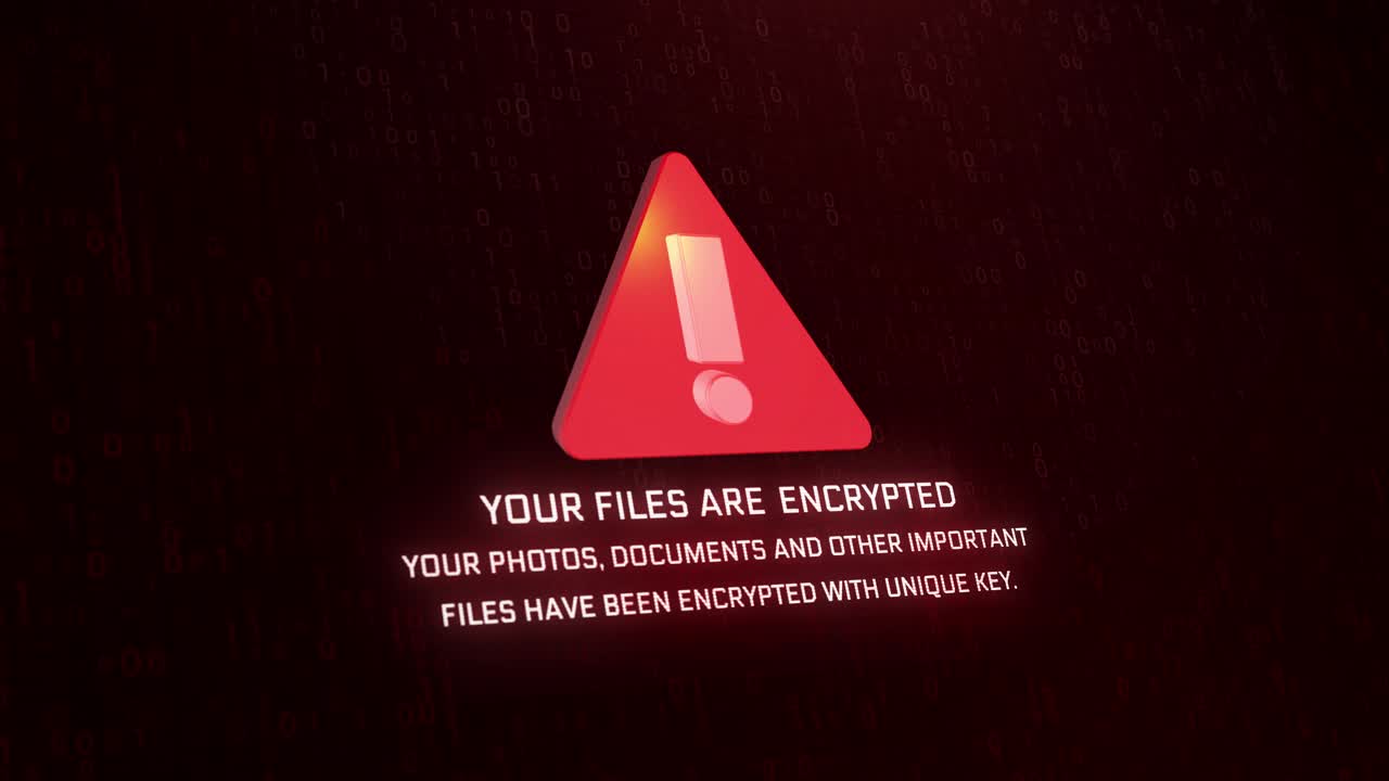 Loop animation background of your data has been encrypted digital security concept blackmail message