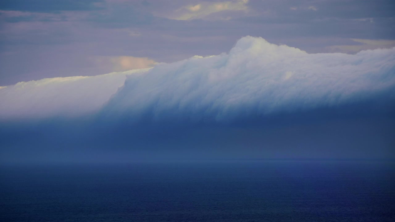 Time lapse Close up of 3-3 shots of Rolling Storm Clouds over the ocean. Dramatic and menacing Summer Storm Clouds rolling in off the Sydney Coastline.