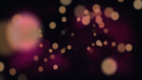 Animation of glowing light spots moving on seamless loop on dark background