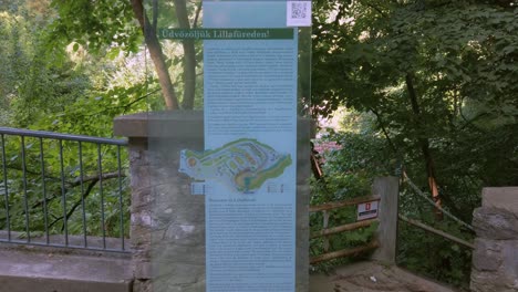 hungary, lillafüred, tourist information with historical details and signs about the village, park and surroundings