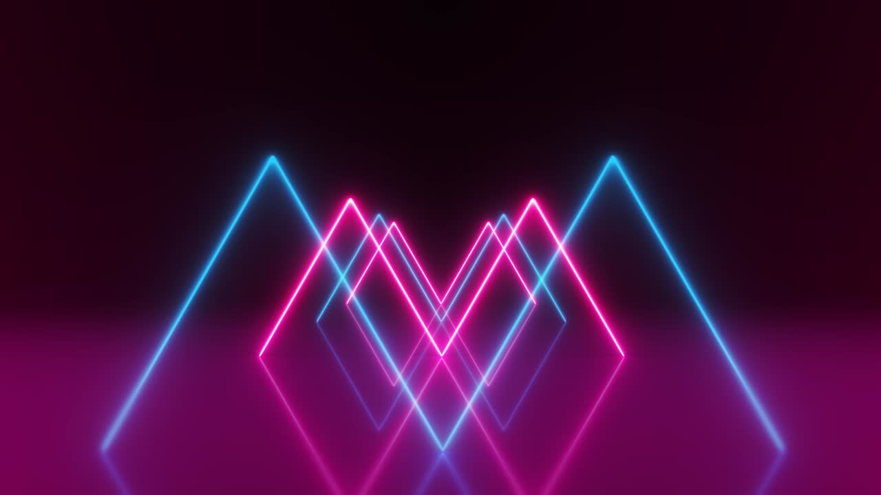 túnel de luz rosa neón y azul