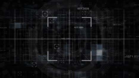 animación del procesamiento de datos sobre el escaneo del alcance