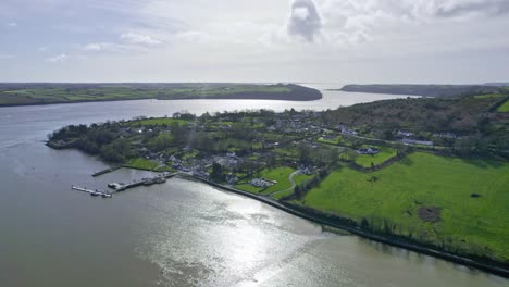 waterford estuary cheekpoint fishing village with the suir river exiting at hook head into the celtic sea