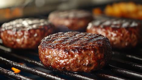 hamburgers grilling on a barbecue