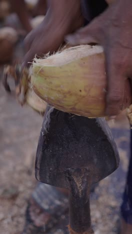 Preparing a Coconut