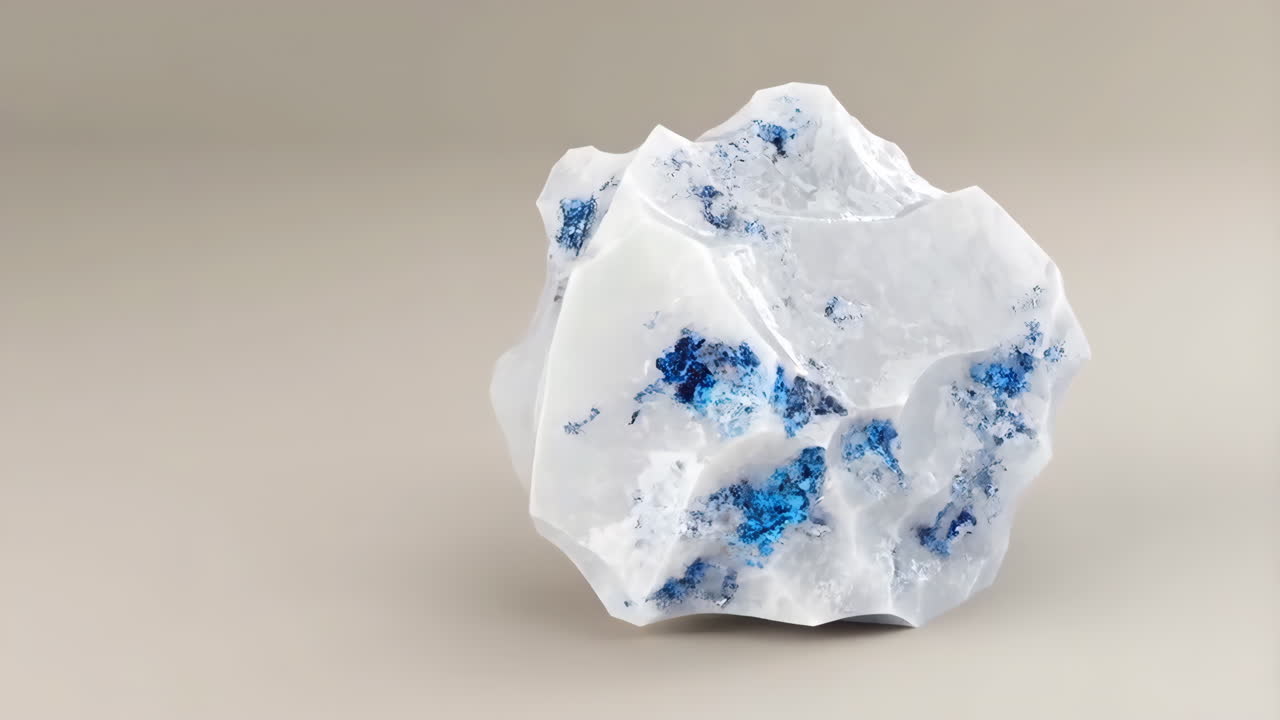 Abstract White and Blue Mineral Formation