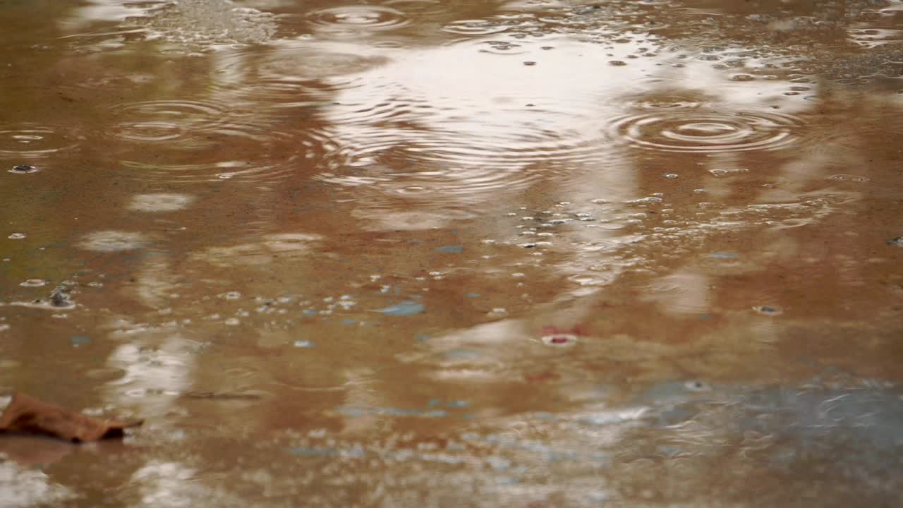 Raining on a cement floor