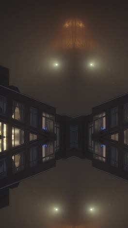 foggy cityscape at night