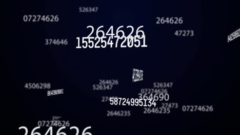 Animation of white numbers changing on dark blue background