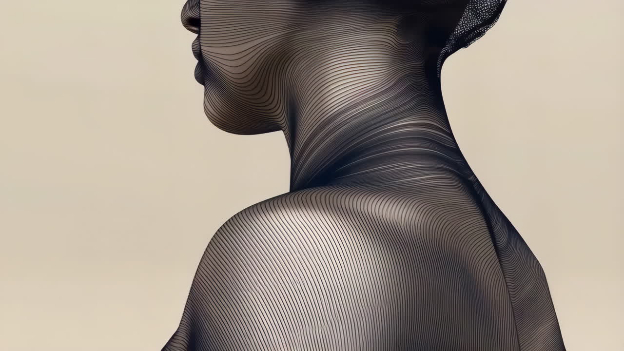 Abstract Wireframe Human Form Study