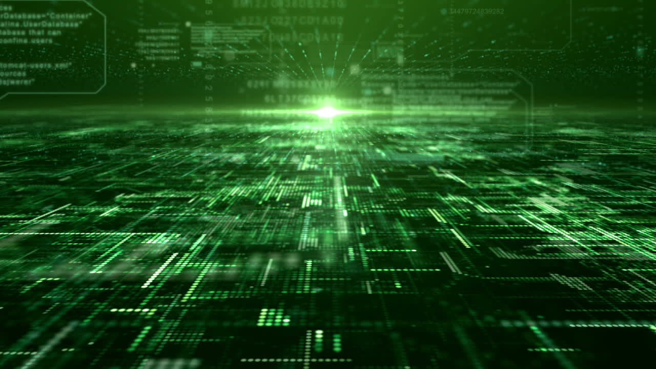 Futuristic digital matrix particles grid virtual reality abstract cyber space environment background