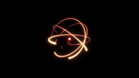 animated glowing atomic model