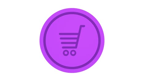 basket 3d icon. purple color. alpha channel