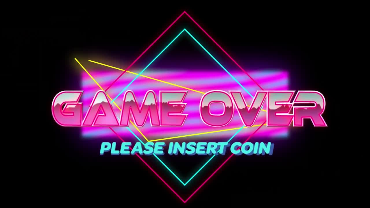 animación del juego sobre texto sobre rastros de luz sobre fondo negro