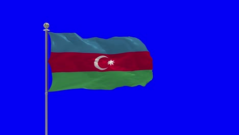 azerbaijan 3d illustration of the waving flag on a pole with chroma