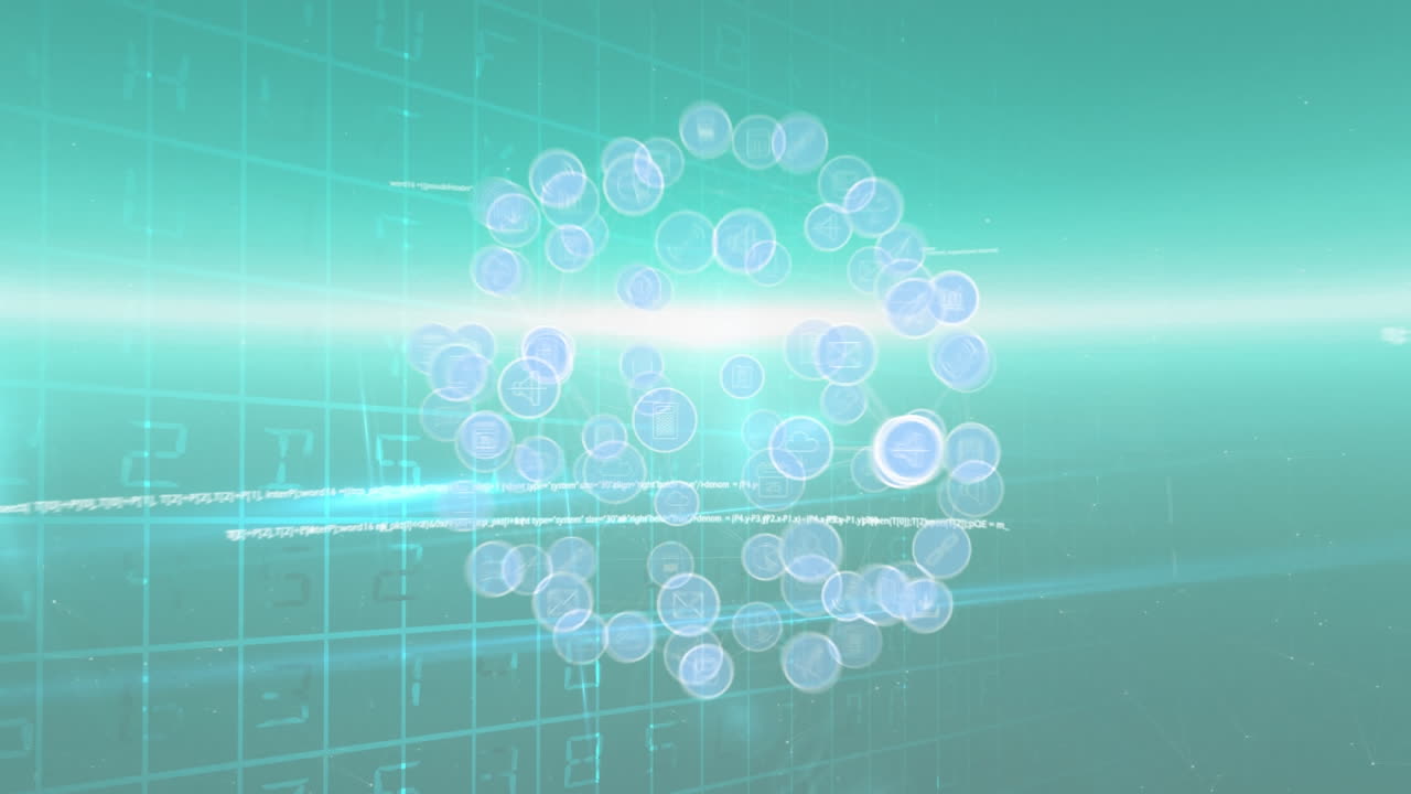 화면을 통해 연결의 네트워크와 함께 지구의 애니메이션