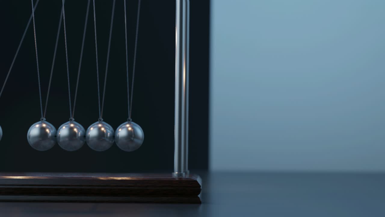 들럼 공이 흔들리는 뉴턴의 요람 (newton's cradle)