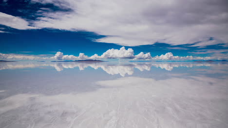stunning reflection of clouds on a salt flat