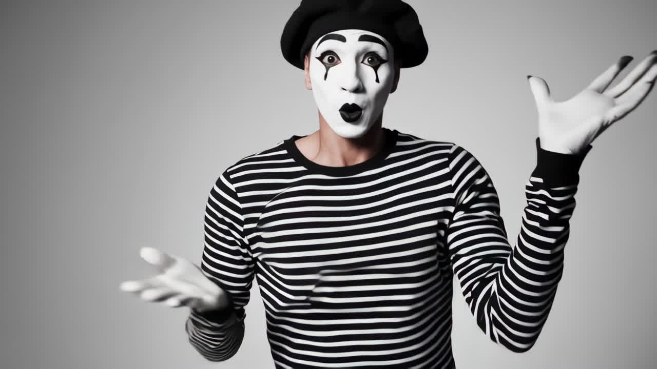 Mime Artist in Studio Shot
