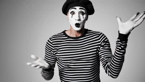 mime artist in studio shot