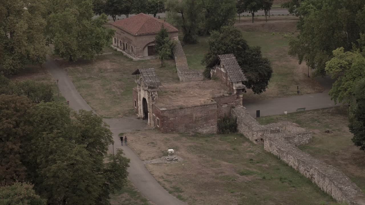 Tourists entering fortress in Belgrdae, Serbia