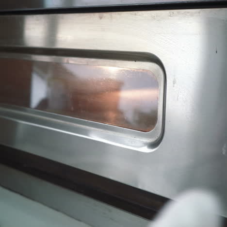 pizza is cooked in the oven. italian pizza. the process of cooking. sqare video