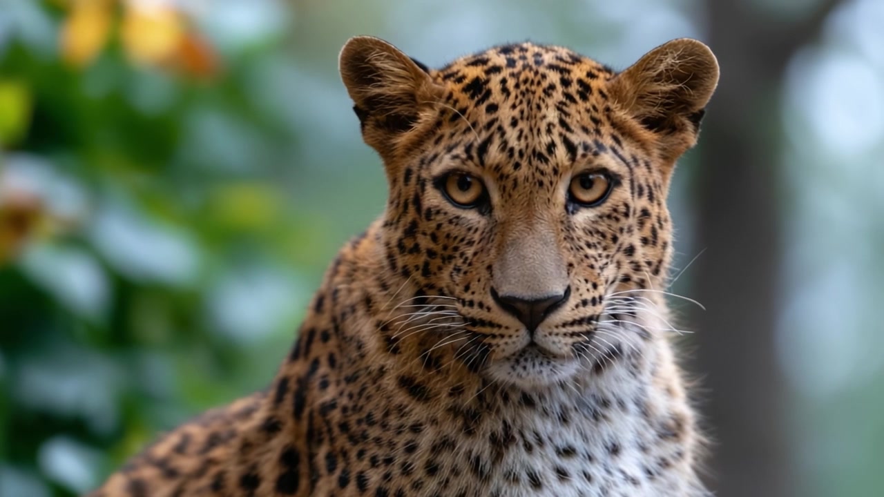 Doğal Bir Ortamda Güzel Kürk Desenlerini ve Yoğun Bakışını Sergileyen Görkemli Bir Leoparın Büyüleyici Portresi