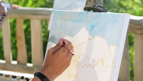 painting mountains outdoors