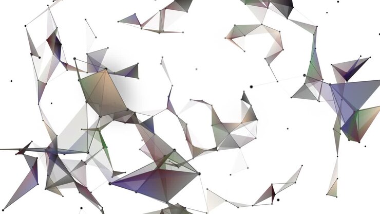 Fantastic plexus animation with modern triangles in slow motion, 4096x2304 loop 4K