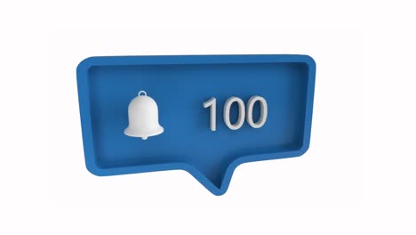 icono de campana con aumento del recuento de números para las redes sociales