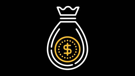animación del icono de la línea de banca de inversión con alfa
