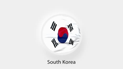 la bandera circular de corea del sur. la bandera nacional animada de corea del sud. el movimiento realista de la bandera de korea del sur. 4k