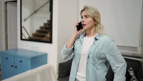 stress woman using cell phone. disappointed customer arguing on phone