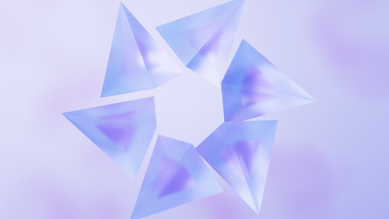 투명한 유리 기하학, 3d 렌더링