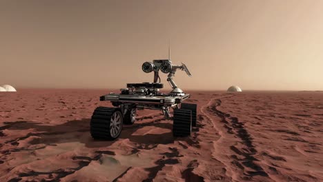 mars rover exploring a martian landscape