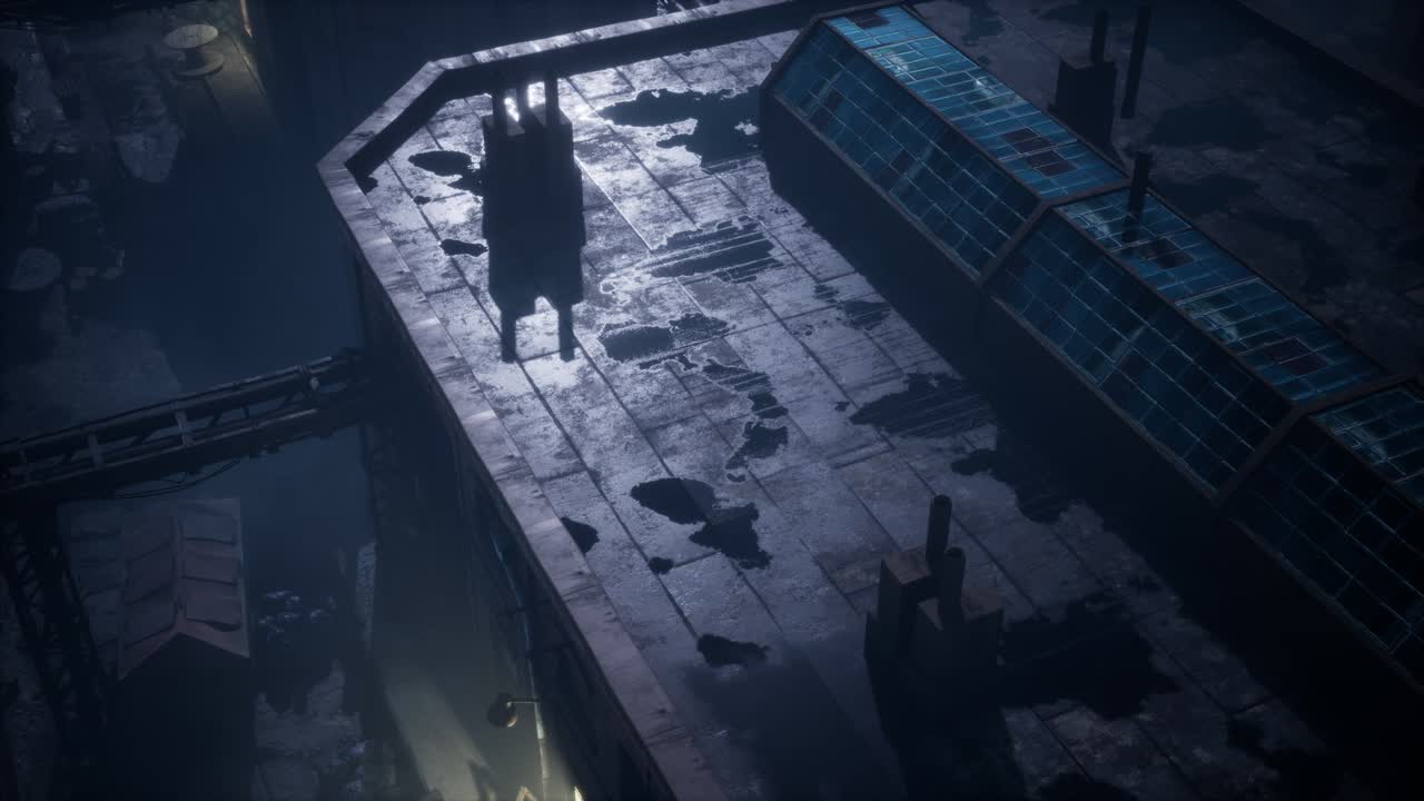 옛 공장 의 공중 전망