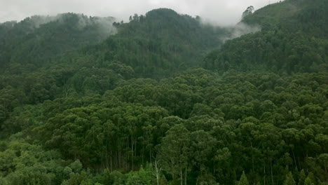 aerial slow and mysterious shot flying into the mountain range of bogota