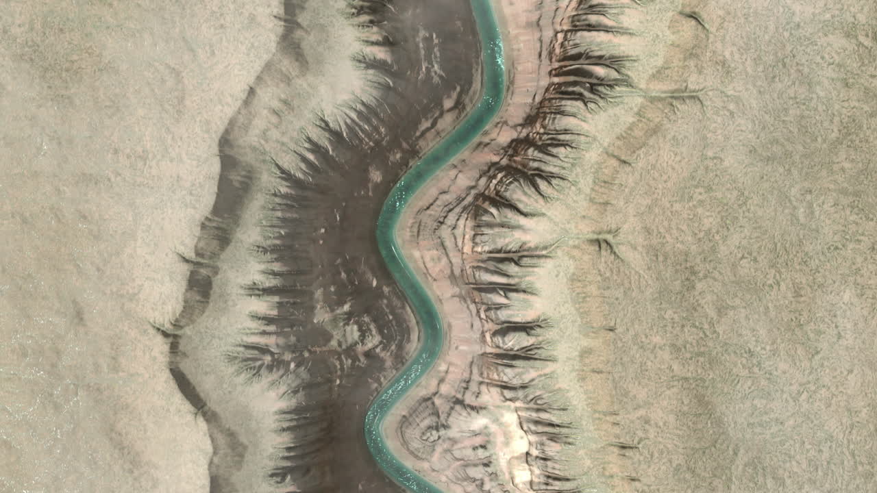 vista aérea de un cañón sinuoso del río