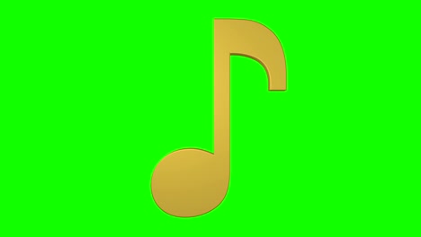 musical note rotating loop 3d green screen